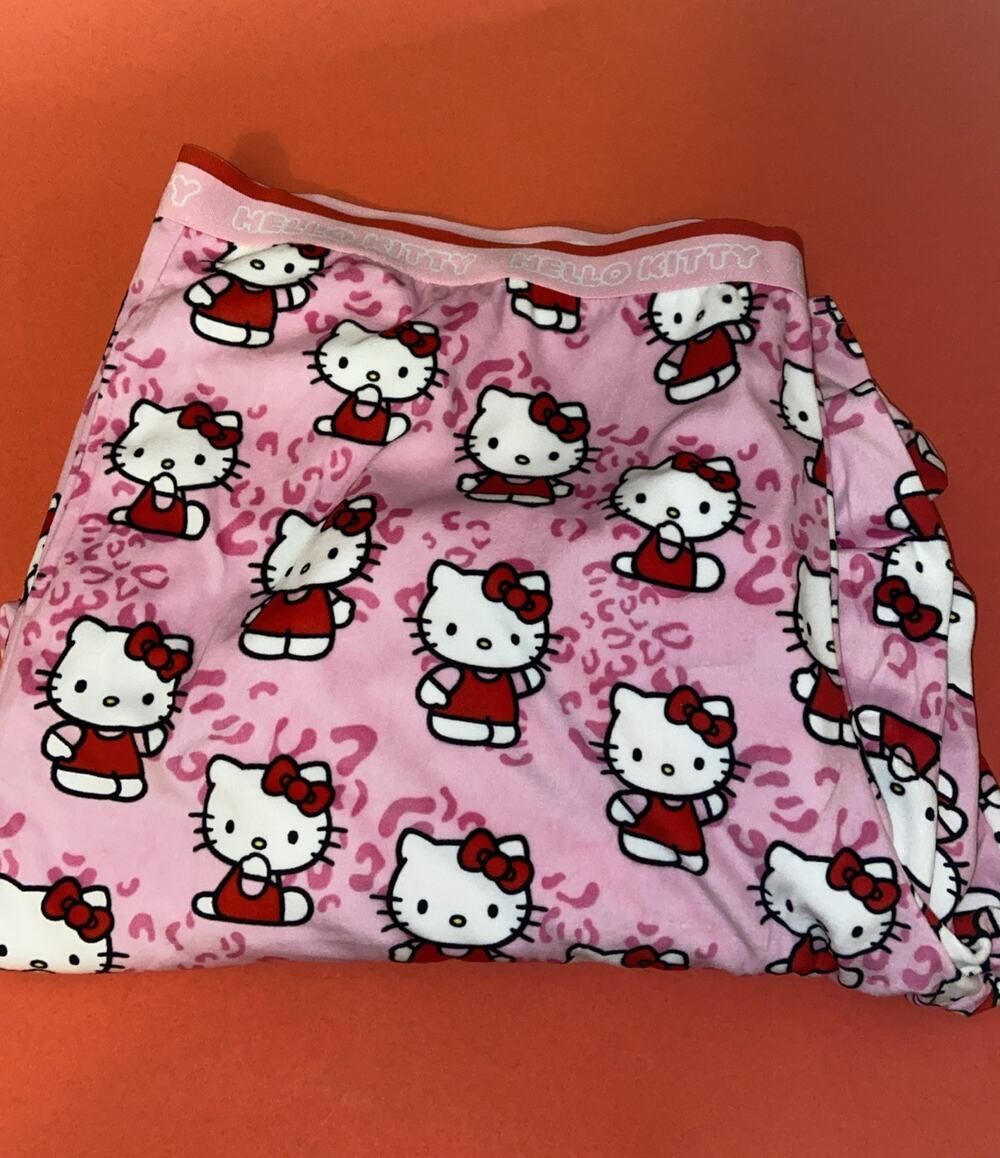 NEW! Hello Kitty Pink Super Soft Velour Full Length Pajama Pants Bottoms / 3X
